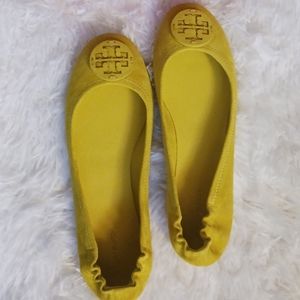 Tory Burch Yellow suede flats
